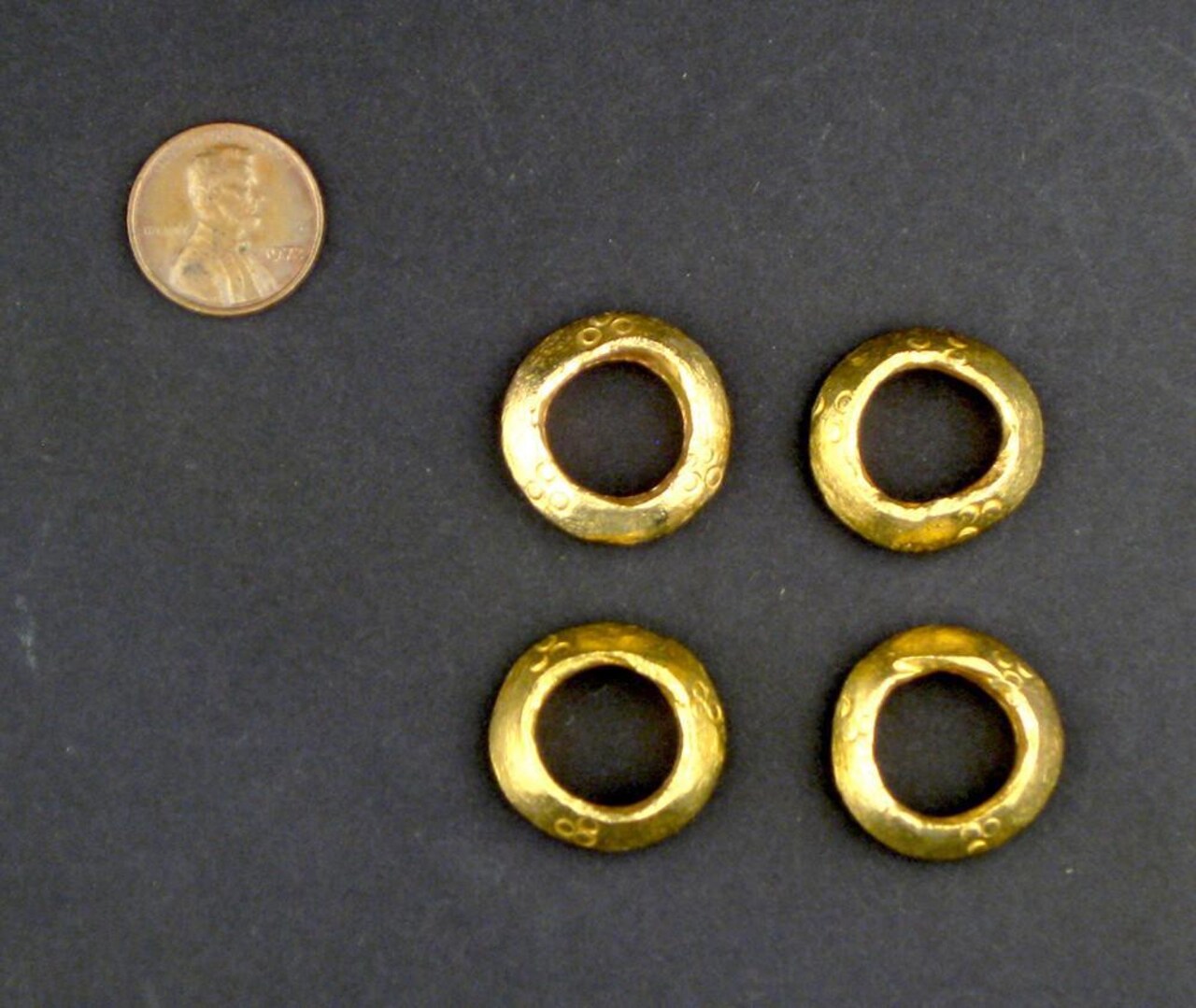 The Bead Chest Brass Ethiopian Wollo Rings (22mm) (Set of 4): Genuine Ethiopian Metal Ring Beads for DIY Jewelry